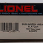 Lionel 6-16371 O Gauge Burlington Northern I-Beam Flat Car #16371 w/Wood Load LN/Box