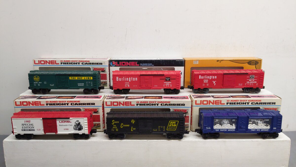 Lionel O Assorted Freight Cars 9427, 19217, 9436, 9319, 9403, 0780 [6] EX/Box