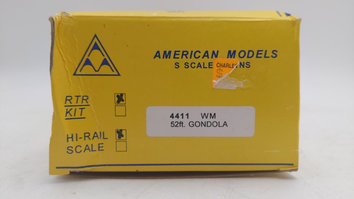 American Models S Scale Western Maryland Gondola w/o Load #54292 VG/Box