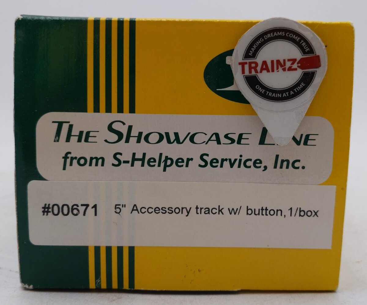 S-Helper 00671 "S" Scale 5" Accessory Track W/ Button NIB