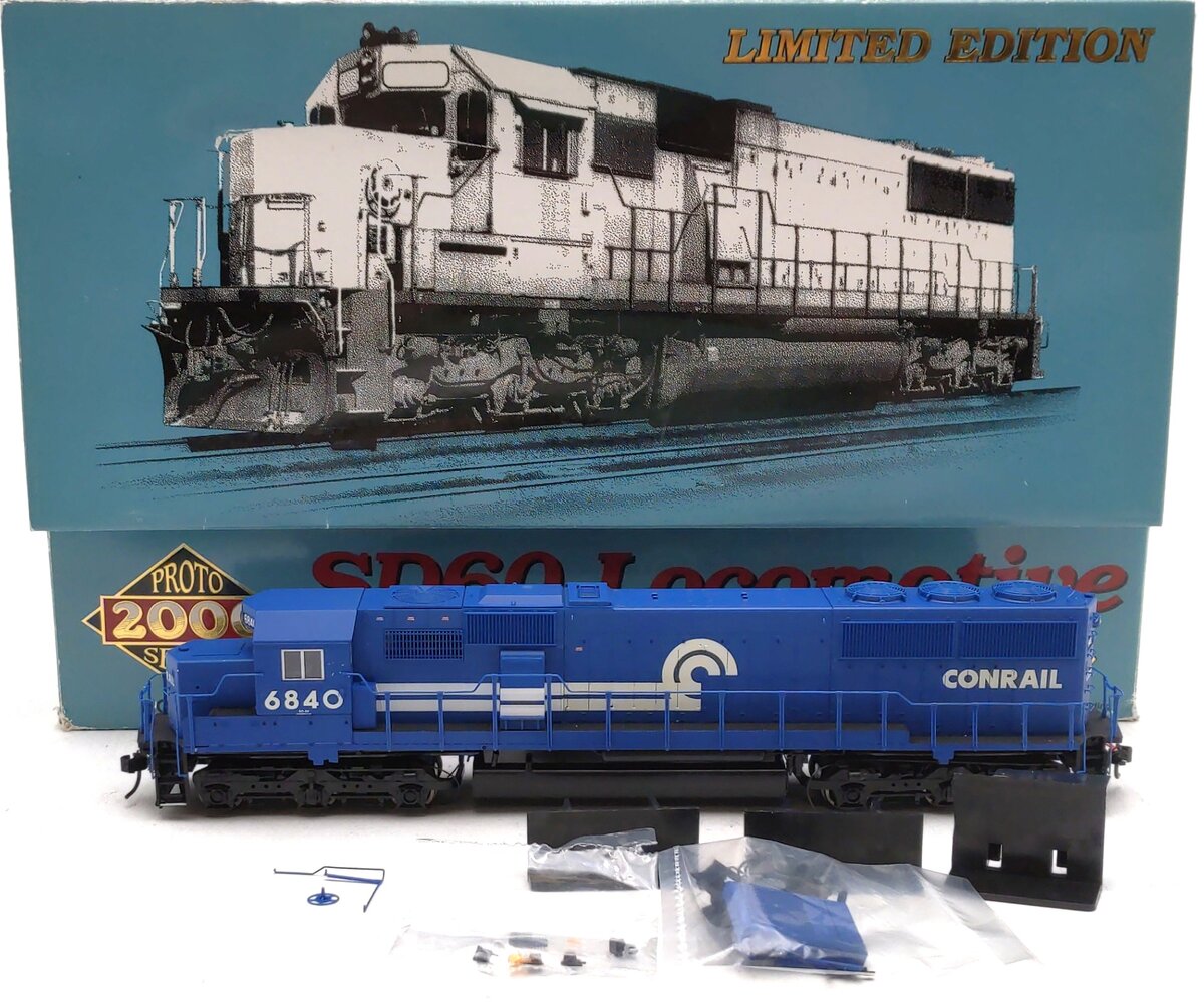 Proto 2000 23502 HO Scale Conrail SD60 Diesel Locomotive #6840 EX/Box
