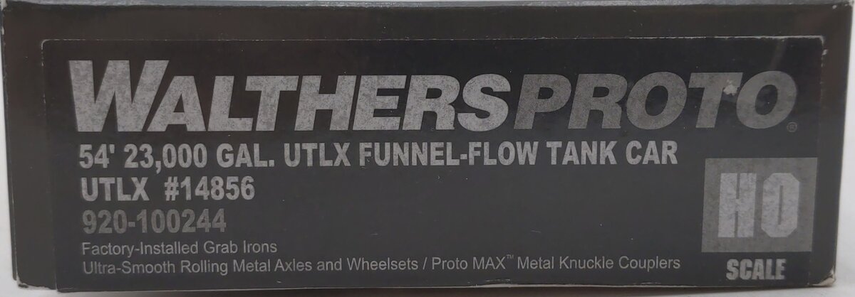 Walthers 920-100244 HO Union Tank Car UTLX 54' 23,000-Gallon Tank Car #14856 EX/Box