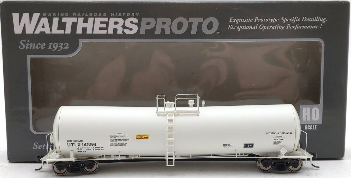 Walthers 920-100244 HO Union Tank Car UTLX 54' 23,000-Gallon Tank Car #14856 EX/Box
