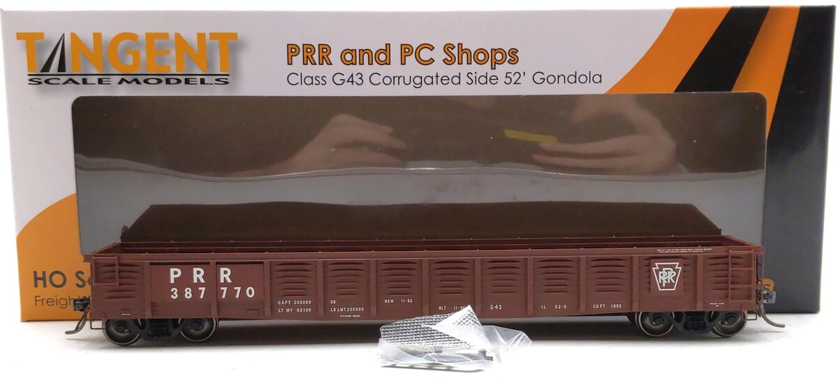 Tangent 17010-23 HO Scale PRR & PC Shops Class G43 52' Gondola #387770 LN/Box