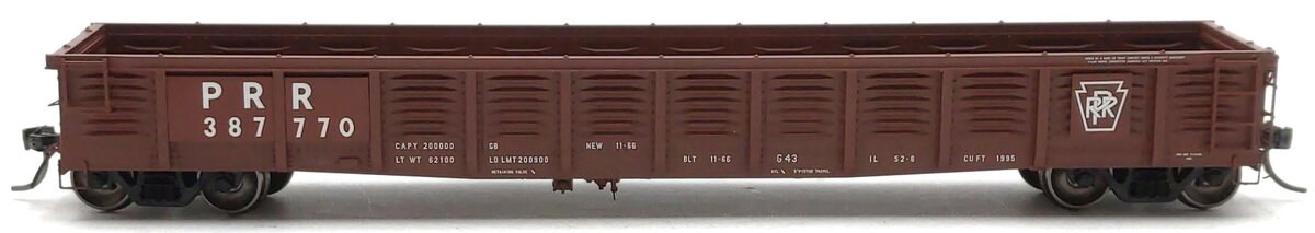 Tangent 17010-23 HO Scale PRR & PC Shops Class G43 52' Gondola #387770 LN/Box