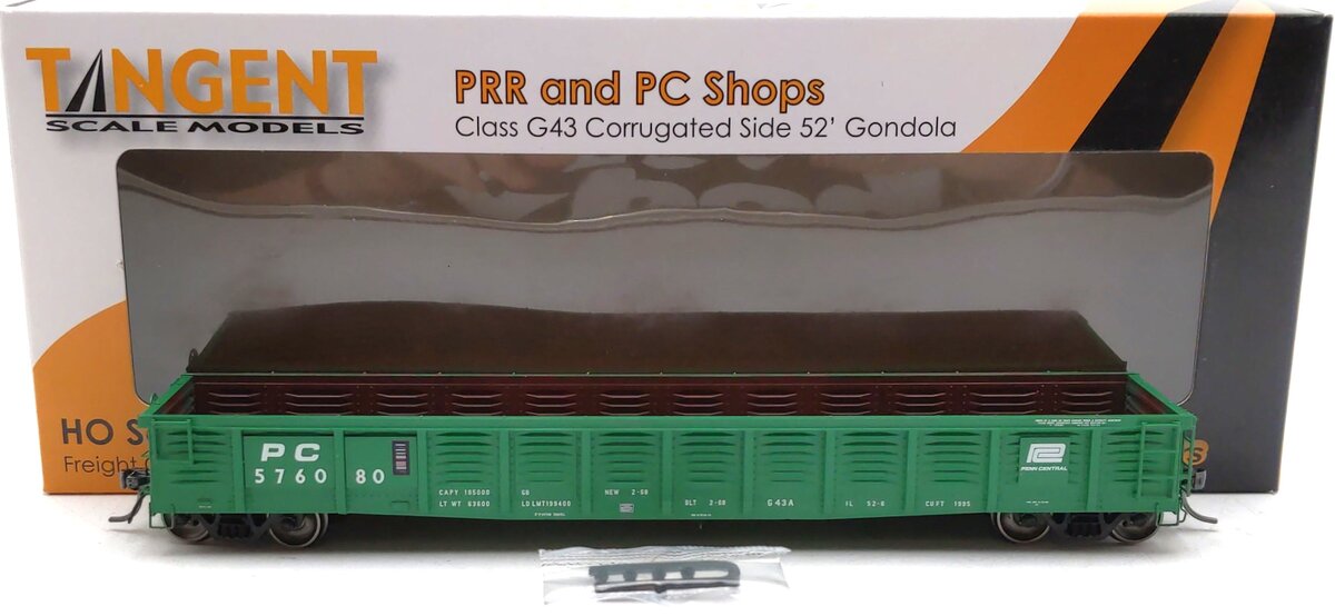 Tangent 17018-08 HO Scale PRR & PC Shops Class G43 52' Gondola #576080 LN/Box