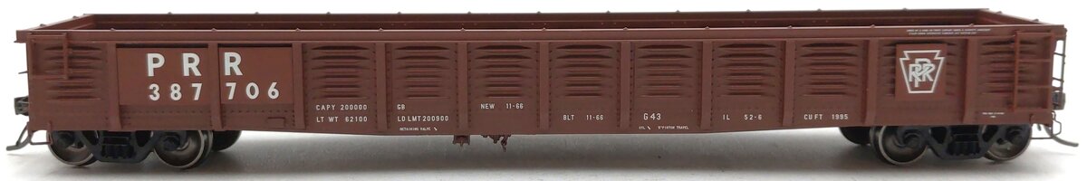 Tangent 17010-21 HO Scale PRR & PC Shops Class G43 52' Gondola #387706 LN/Box