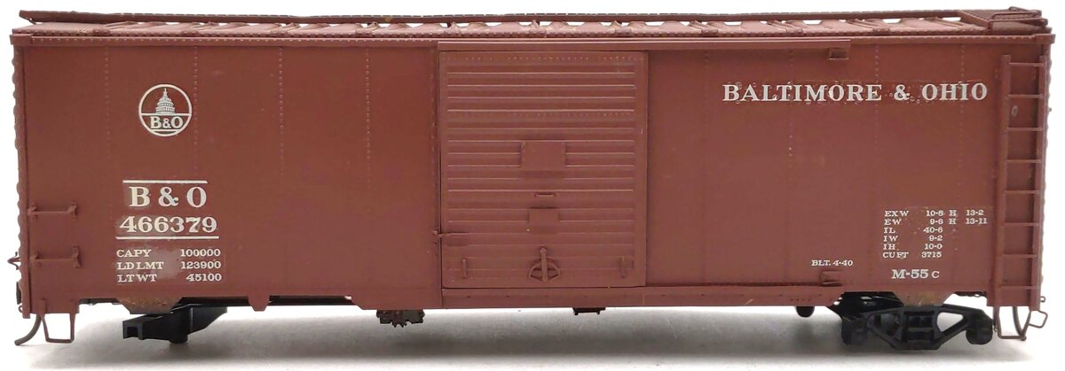 Precision Scale Co. O Scale B & O Brass Box Car #466379 - Painted - 2 Rail VG