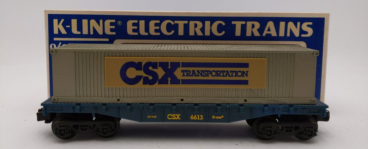 K-Line K6613 O Gauge CSX Container Car LN/Box
