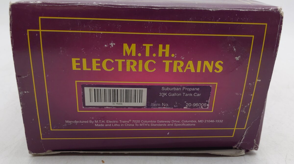MTH 20-96006 O Gauge CNTX Suburban Propane 33K Gallon Tank Car #1357 EX/Box