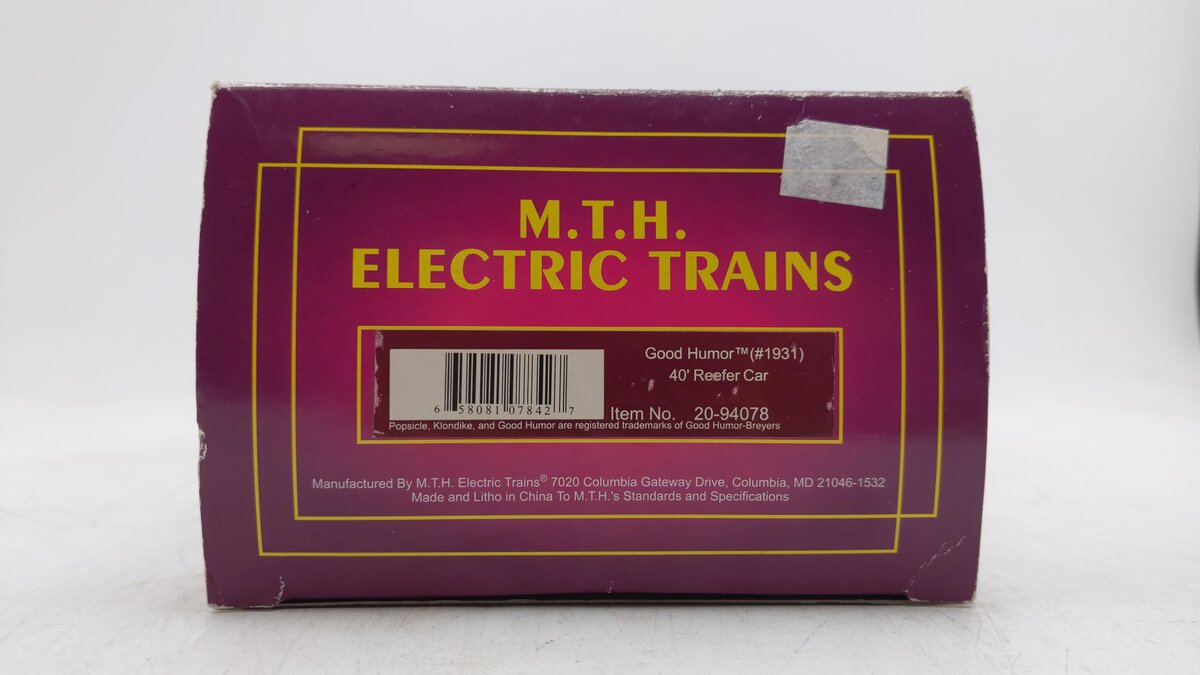MTH 20-94078 O Gauge Good Humor Reefer Car #1931 EX/Box