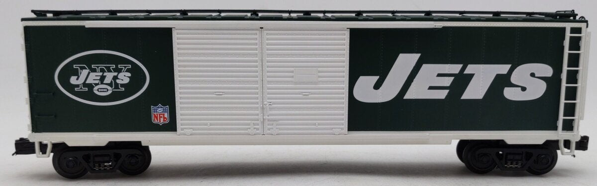 MTH 20-93267 O Gauge New York Jets NFL Football Double Door 50' Box Car EX/Box