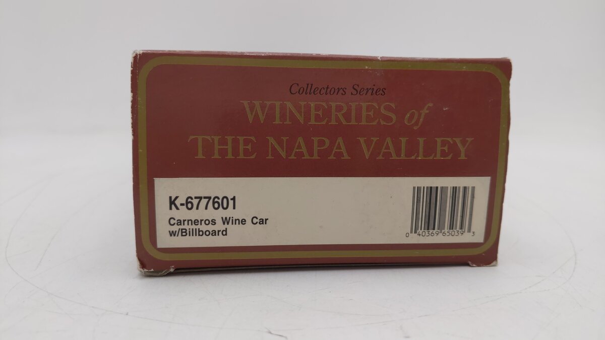 K-Line K677601 O Carneros Creek Wine Car w/ Billboard LN/Box