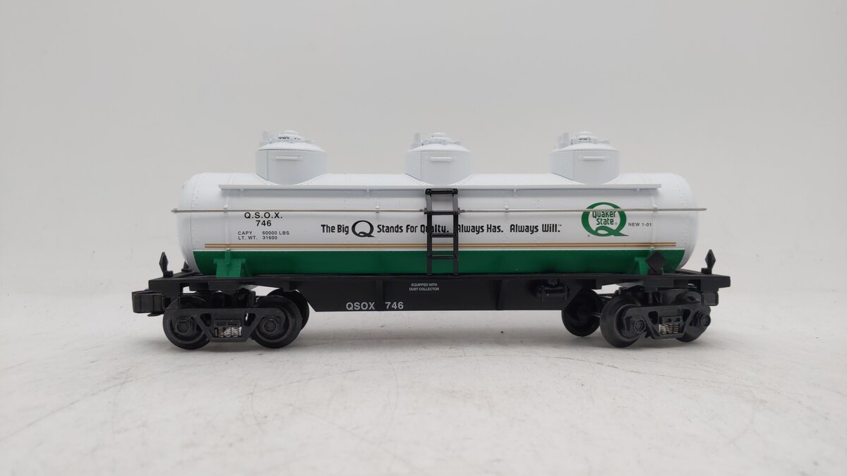 K-Line K636-8013 O Quaker State 3-Dome Tank Car EX/Box
