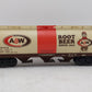 MTH 20-97685 O A&W Rootbeer 3-Bay Cylindrical Hopper Car #191910 EX/Box