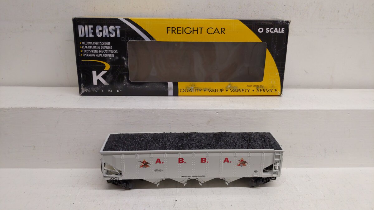 K-Line K623-5601 O Gauge Anheuser-Busch Die-Cast Hopper #1001 EX/Box