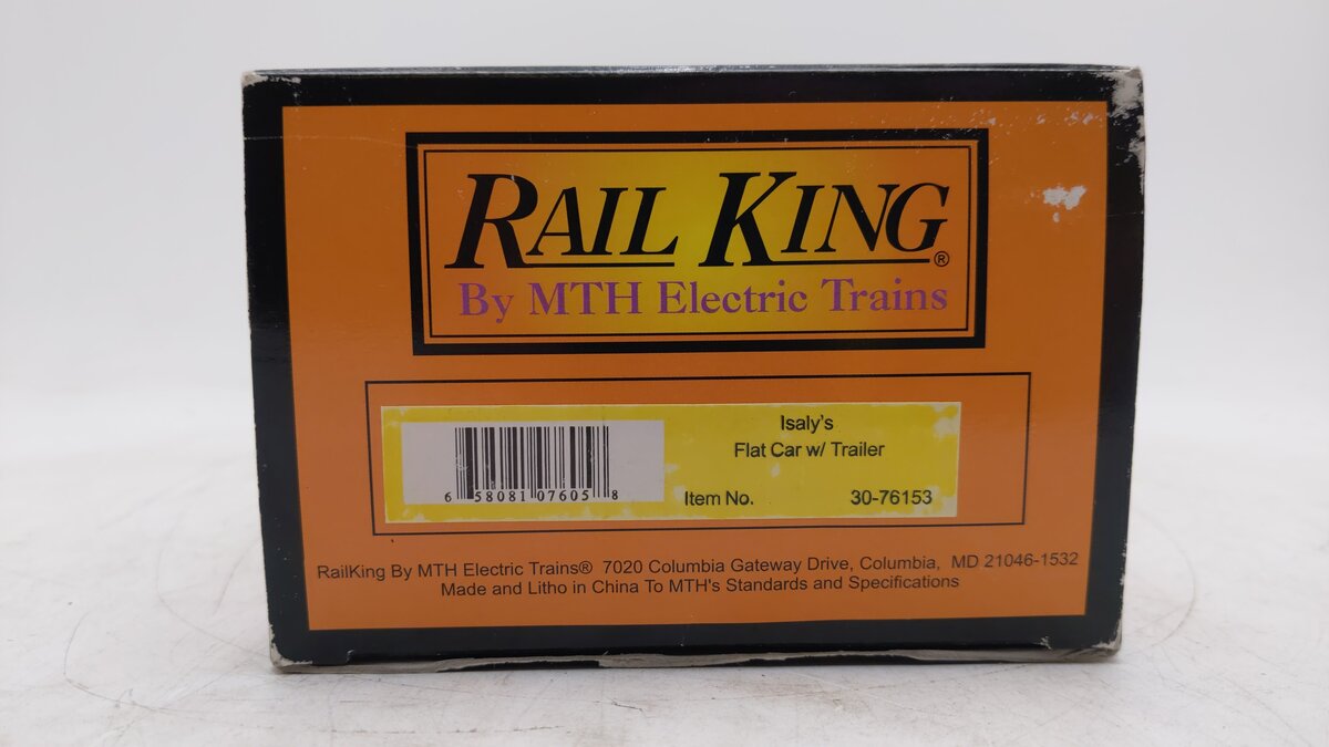 MTH 30-76153 O Gauge Isaly‘s Flatcar w/ Trailer EX/Box
