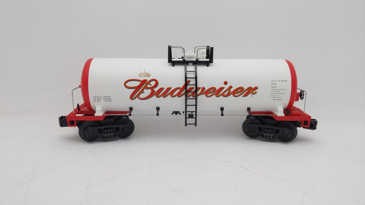 MTH 30-73226 O Gauge Budweiser Modern Tank Car LN/Box
