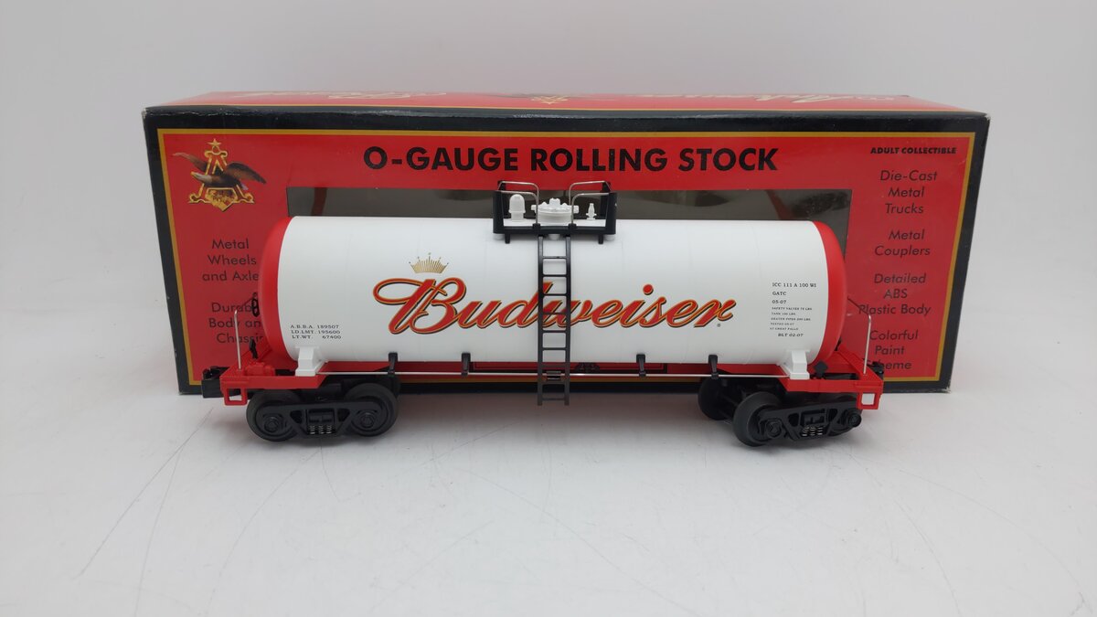 MTH 30-73226 O Gauge Budweiser Modern Tank Car LN/Box