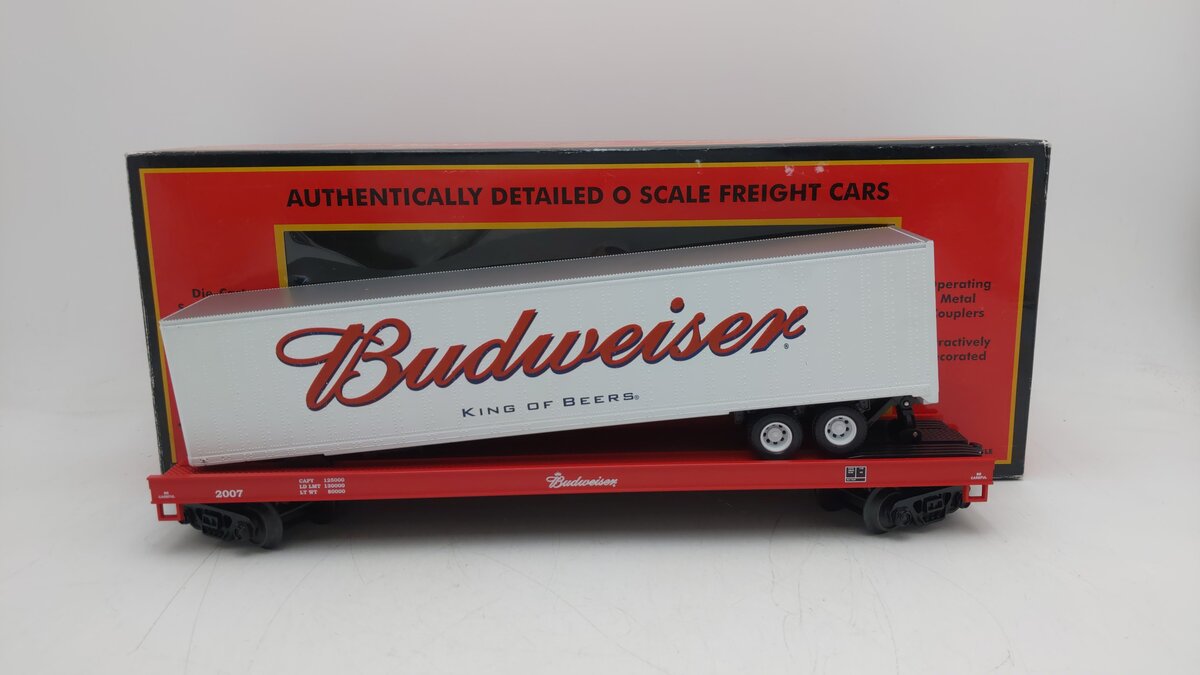 MTH 20-98604 Budweiser Flat w/48' Trailer LN/Box