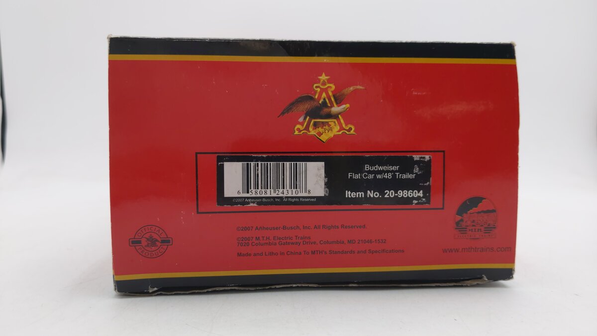 MTH 20-98604 Budweiser Flat w/48' Trailer LN/Box