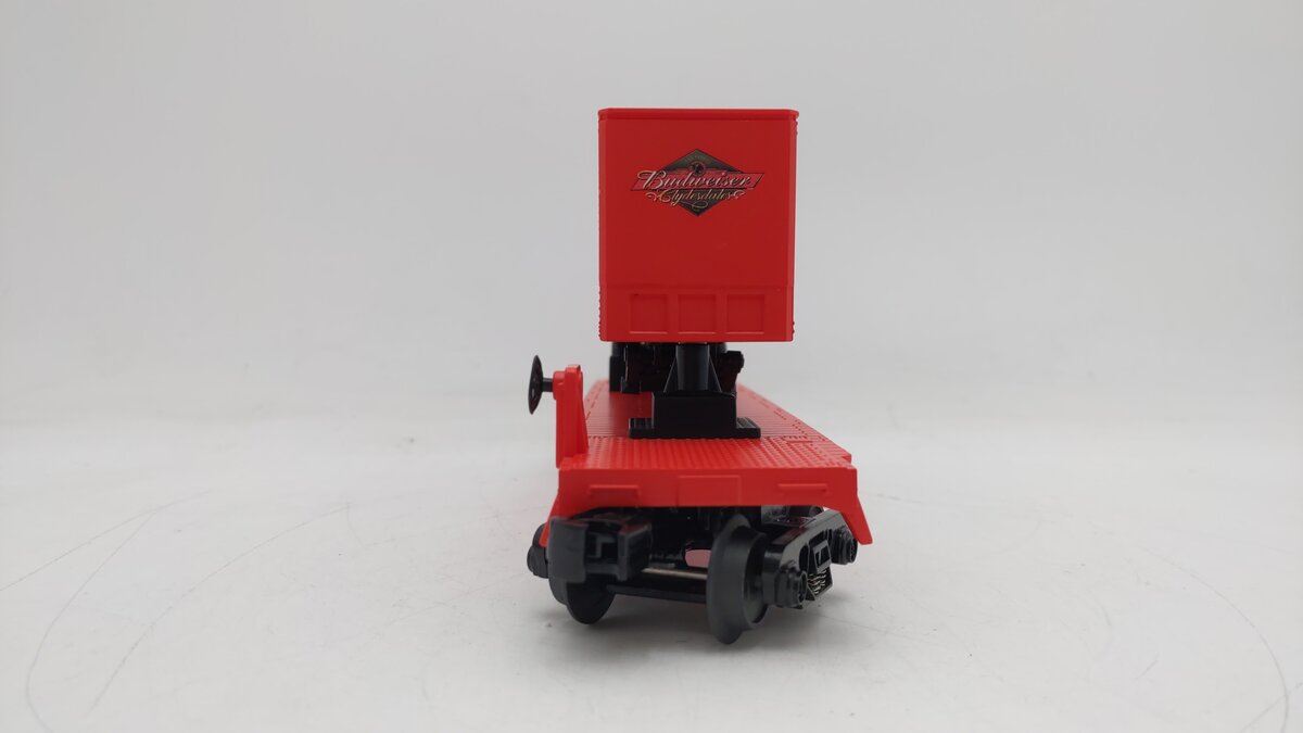 MTH 30-76242 O Gauge Budweiser Flat Car with Trailer LN/Box