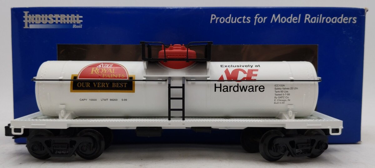 Industrial Rail ACE-99 O Gauge Ace Hardware Single Dome Tank Car EX/Box