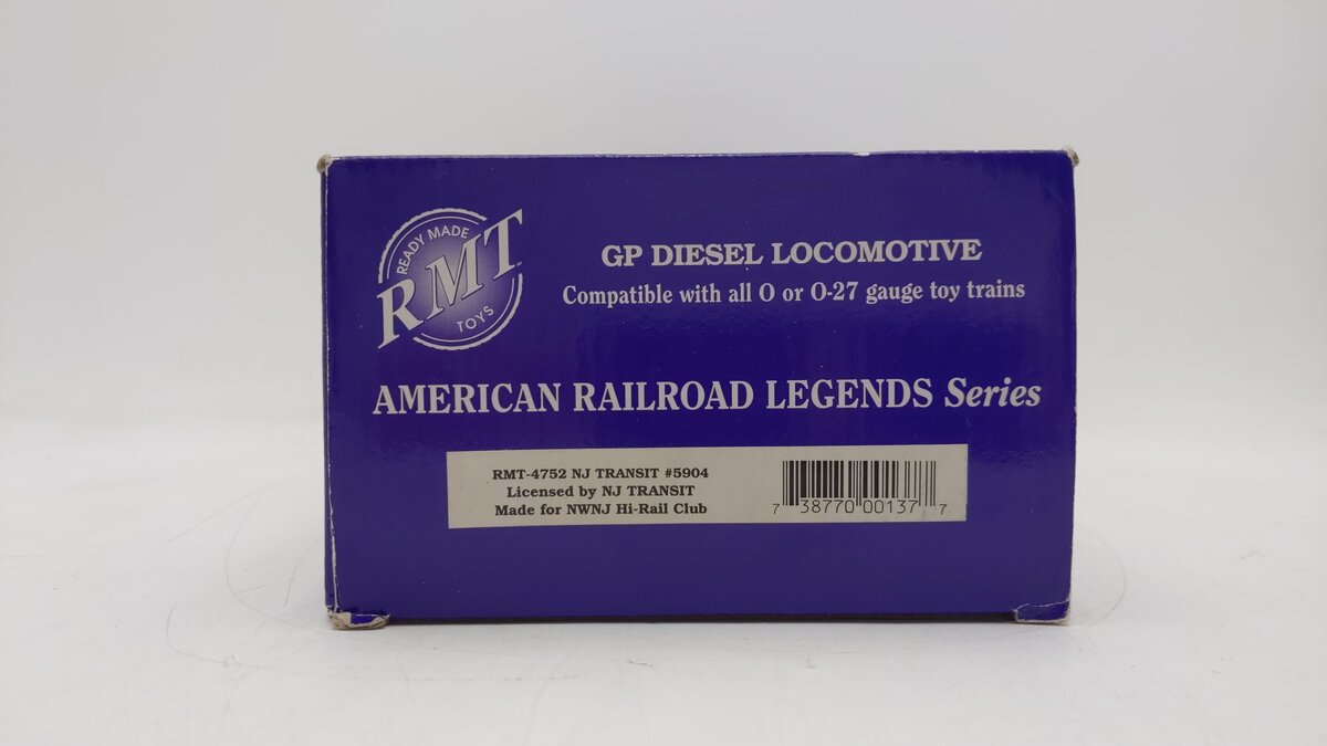 RMT 4752 O NJ Transit Powered Diesel Locomotive #5904 EX/Box