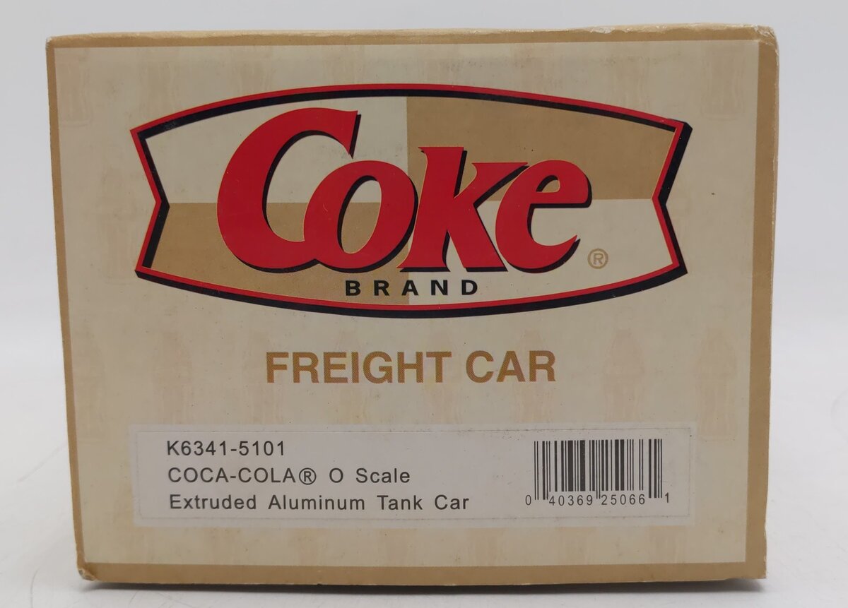 K-Line K6341-5101 O Gauge Coca Cola Extruded Aluminum Tank Car EX/Box