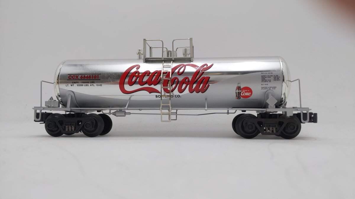 K-Line K6341-5101 O Gauge Coca Cola Extruded Aluminum Tank Car EX/Box