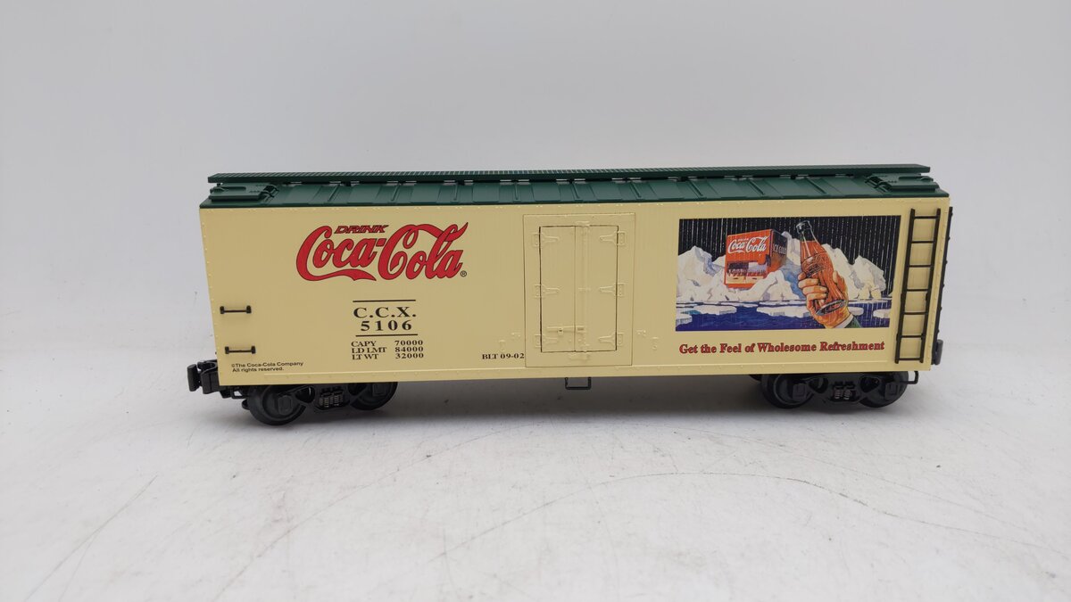 K-Line K762-5106 O Gauge Coke Nostalgic Woodsided Refrigerator Car #5106 EX/Box