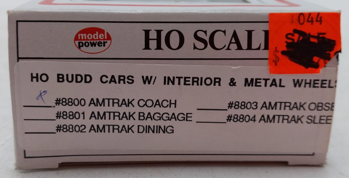 Model Power 8800 HO Amtrak Budd Coach Car EX/Box