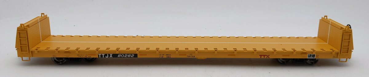 Atlas 2002673-1 O Scale TTX Short Bulkhead Flat Car #80282 (2-Rail) LN/Box