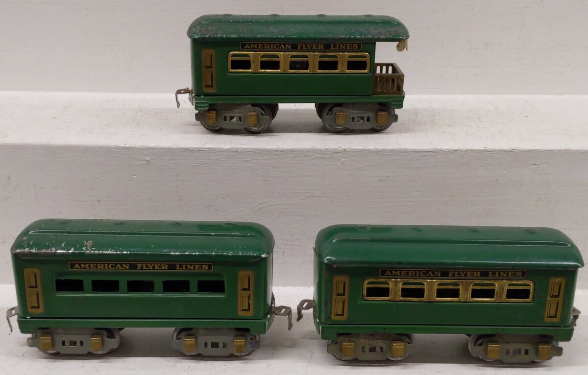 American Flyer Vintage O AFL Green Passenger Cars- 1213, 1217 [3]