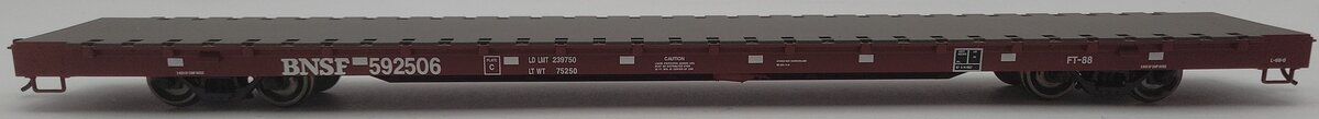 Atlas 2001766-1 O Scale BNSF 68` Flat Car #592506 (2-Rail) EX/Box