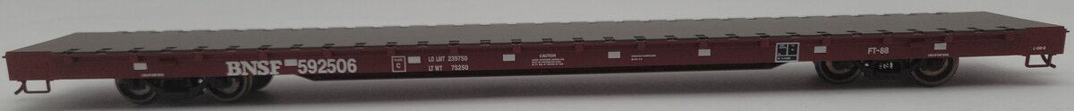 Atlas 2001766-1 O Scale BNSF 68` Flat Car #592506 (2-Rail) EX/Box