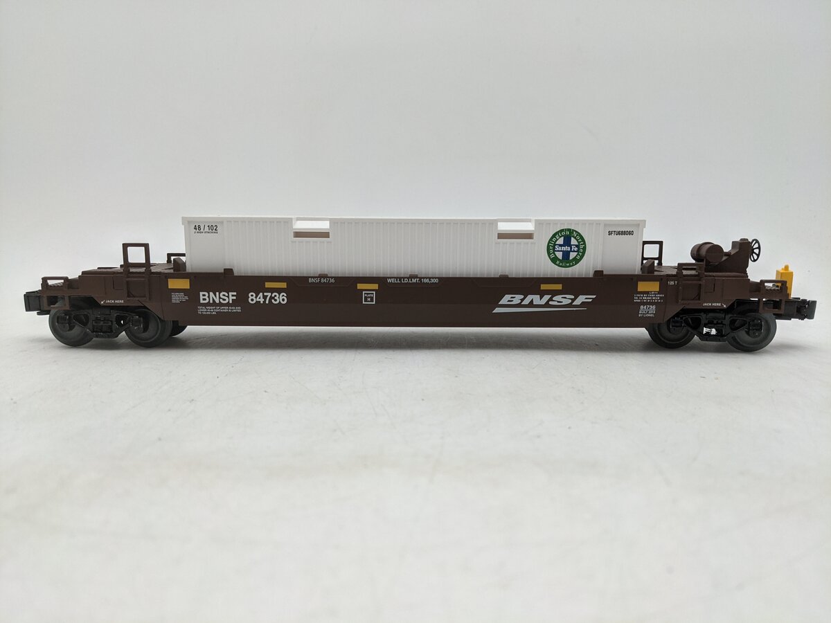 Lionel 6-84732F O Scale BNSF Flatcar Maxi Stack #84736 EX