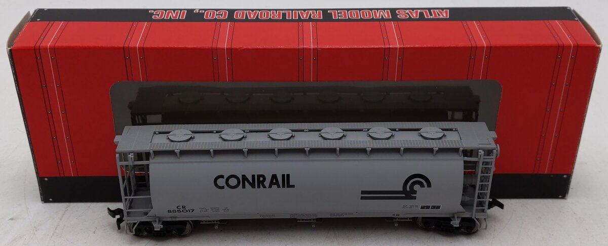 Atlas 1933-4 HO Scale Conrail ACF 3-Bay Cylindrical Hopper #885017 LN/Box