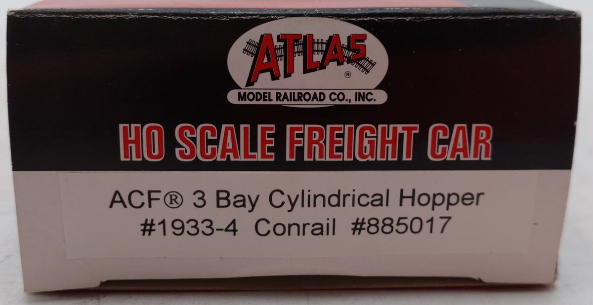 Atlas 1933-4 HO Scale Conrail ACF 3-Bay Cylindrical Hopper #885017 LN/Box