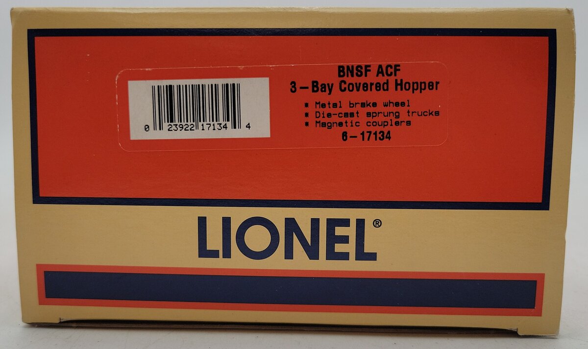 Lionel 6-17134 O Gauge BNSF ACE 3-Bay Covered Hopper NIB