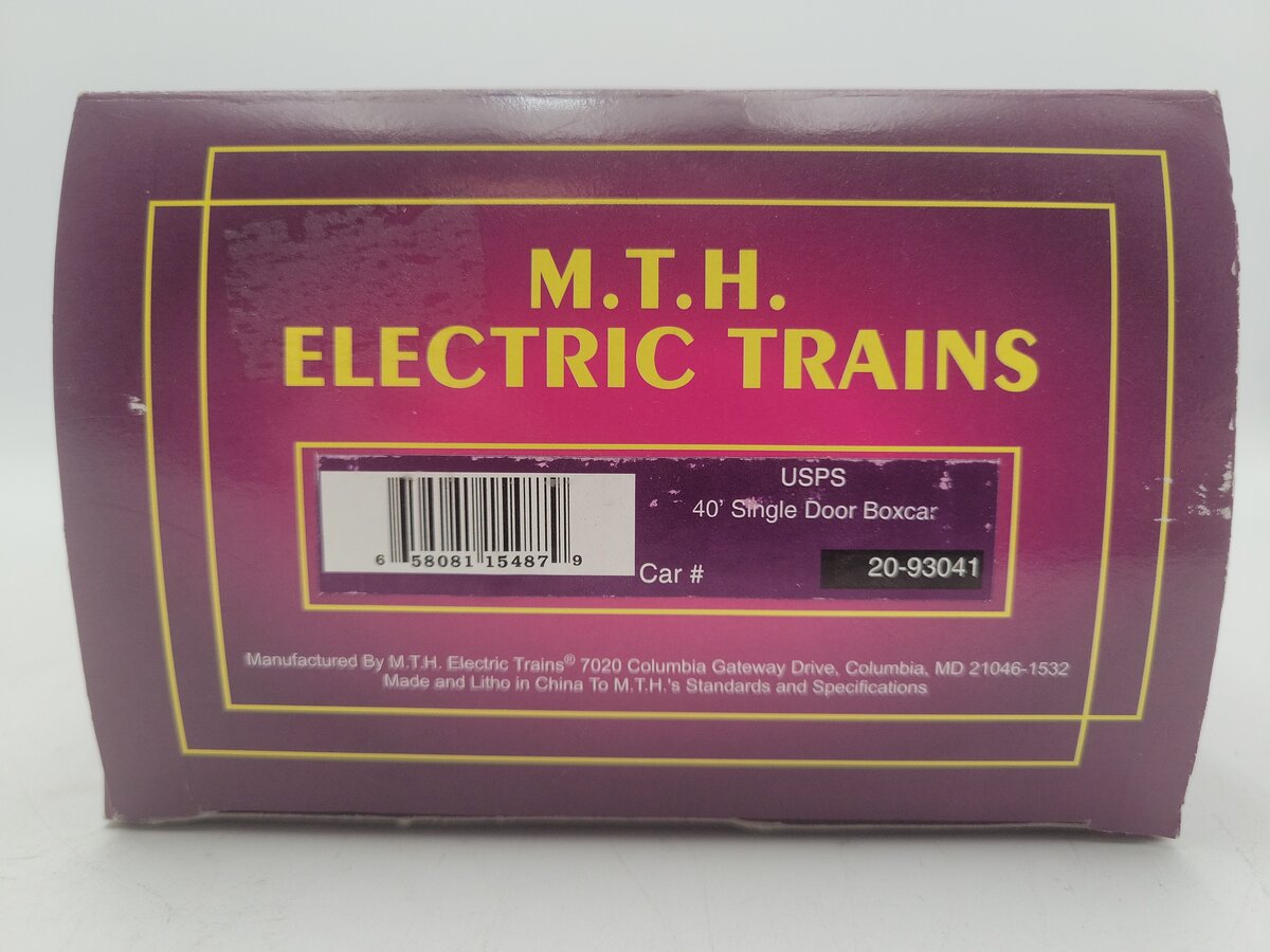 MTH 20-93041 O Gauge US Post Office 40' Single Door Boxcar #100 LN/Box