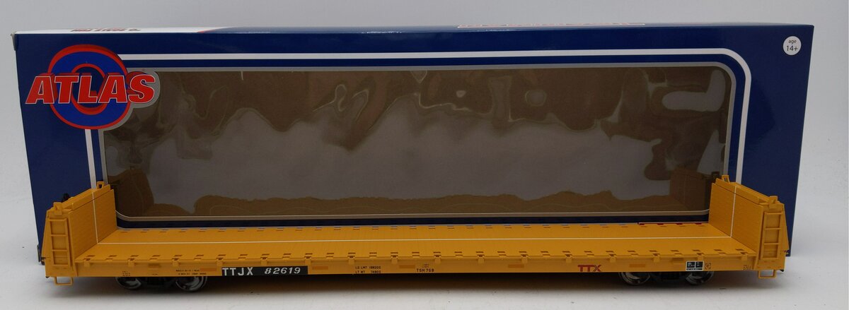 Atlas 2002673-2 O Scale TTX Short Bulkhead Flat Car #82619 (2-Rail) LN/Box