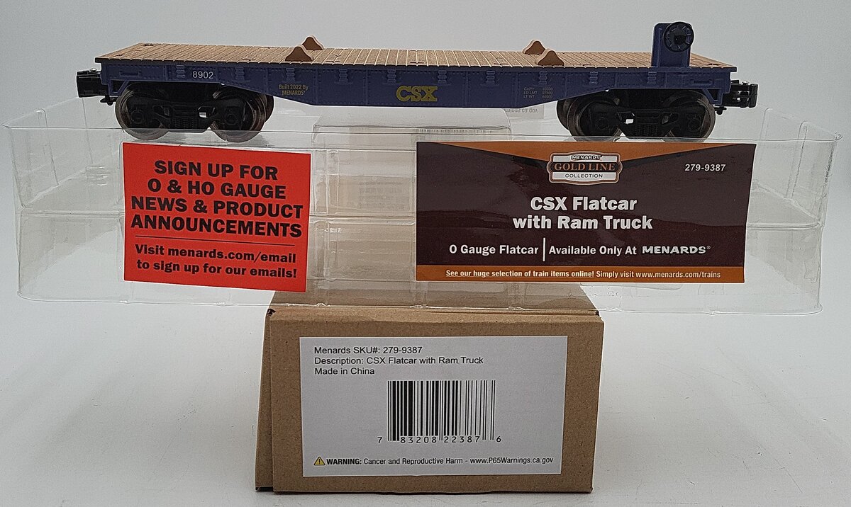 Menards 279-9387 O Scale CSX Flatcar #8902 LN/Box