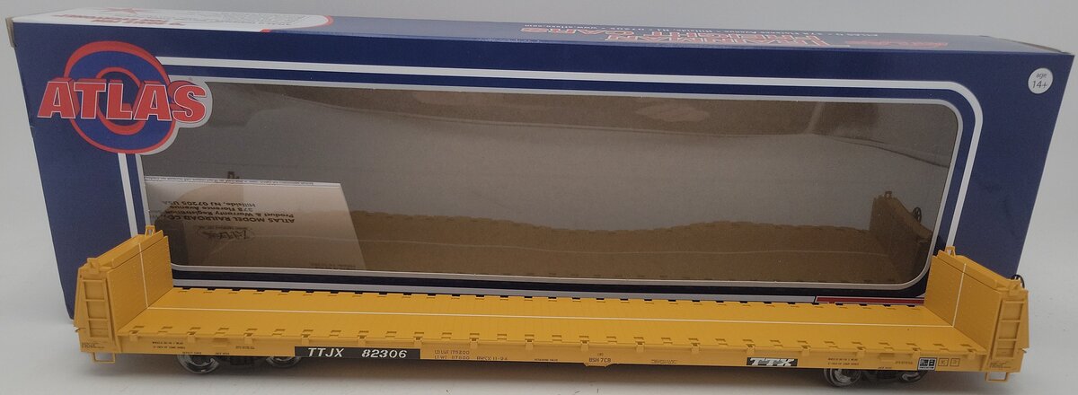 Atlas 2001771-3 O Scale TTX Short Bulkhead Flat Car #82306 (2-Rail) EX/Box