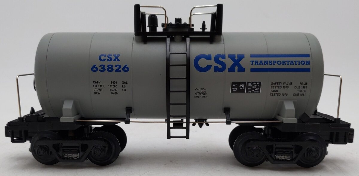 MTH 20-96003 O Gauge CSX 8000 Gallon Single Dome Tank Car #63826 EX/Box