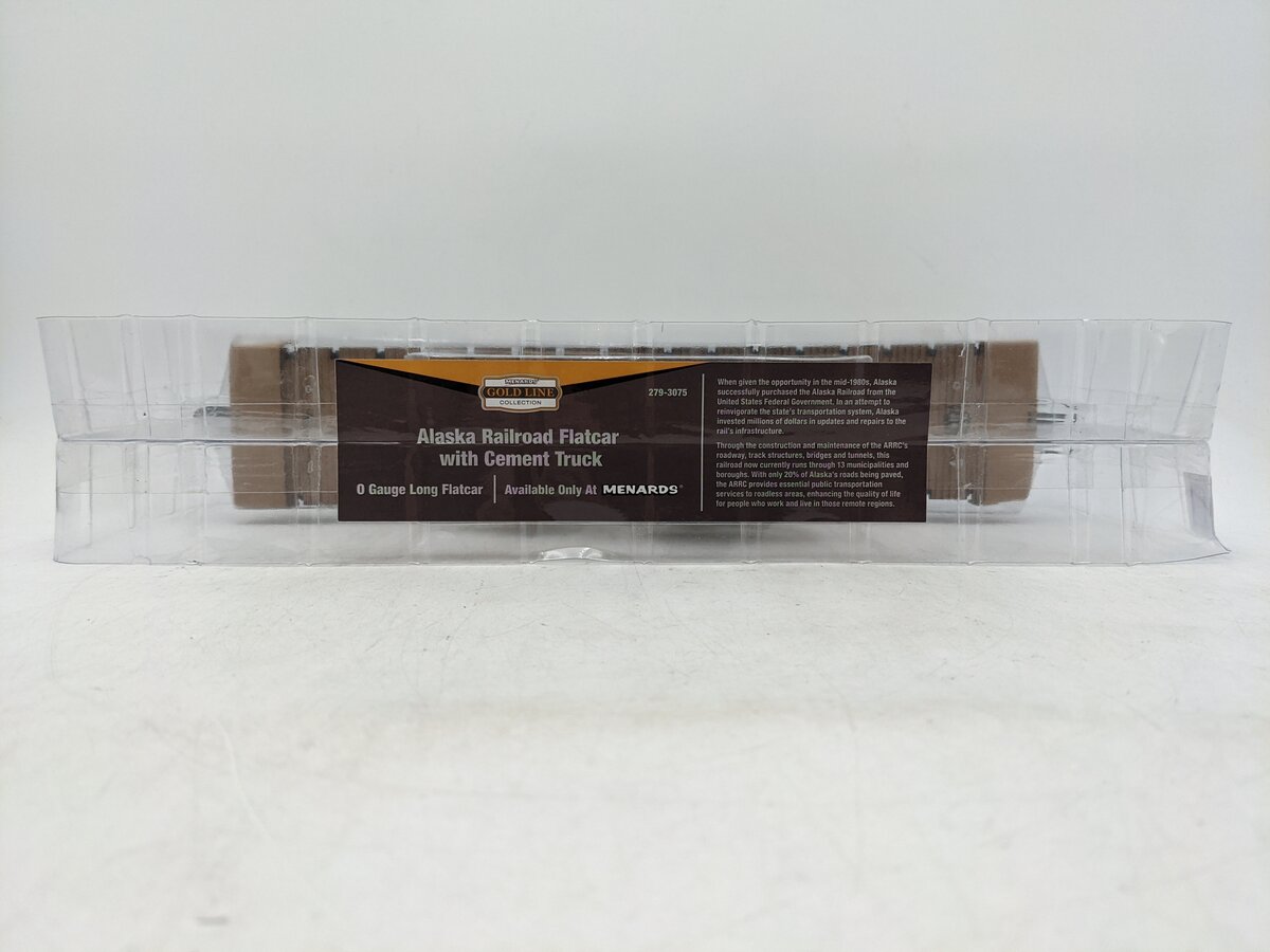 Menards 279-3074 O Gauge Alaska Long Flatcar with Cement Truck #13673 NIB