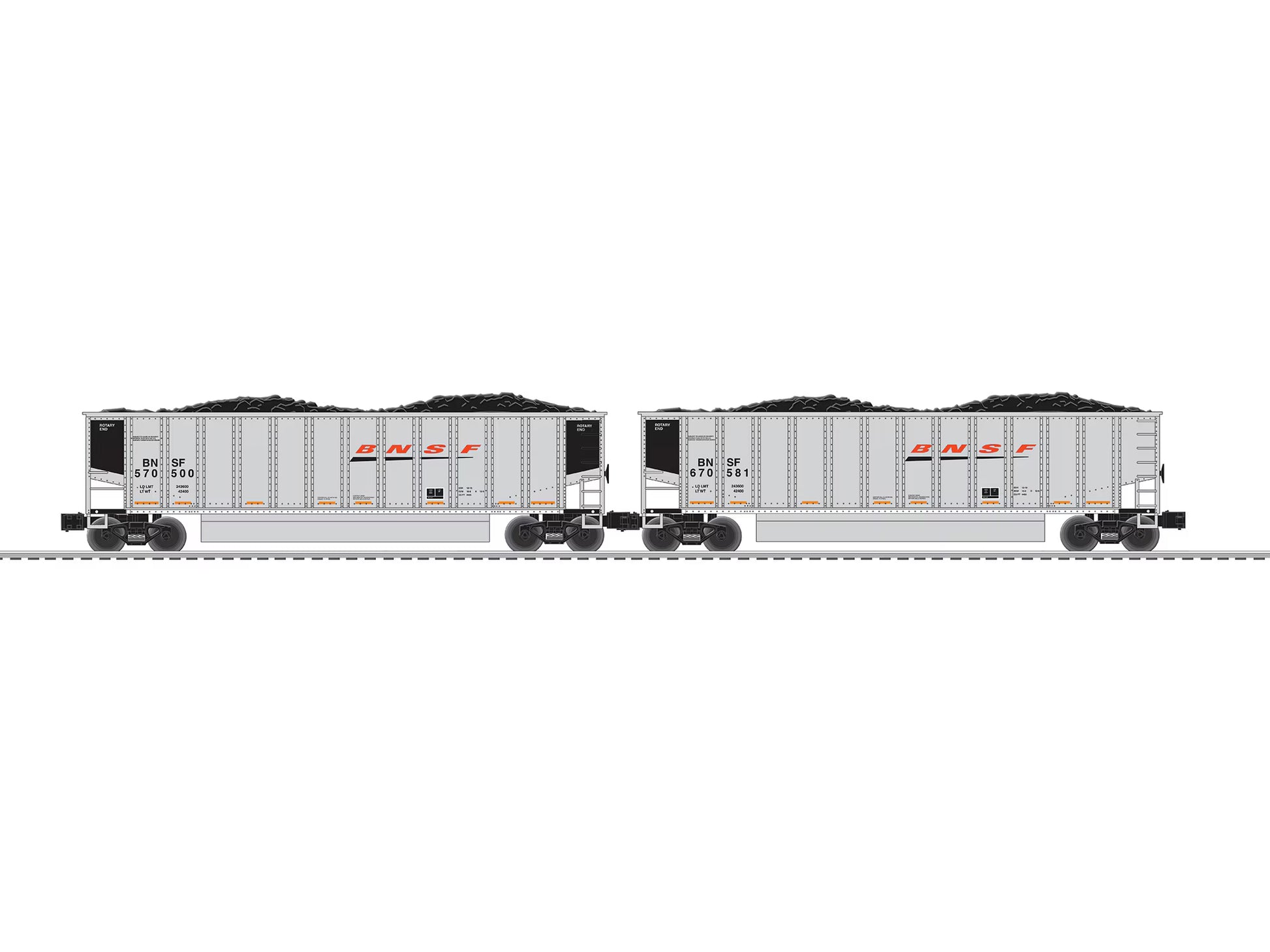 Lionel 6-84033 O Gauge Burlington Northern Santa Fe Rotary Gondola (Set of 2) NIB