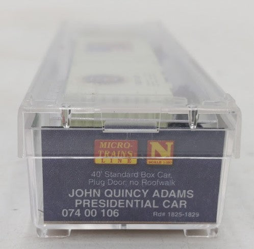 Micro-Trains 07400106 N John Quincy Adams 40' Plug Door Boxcar #1825-1829 LN/Box