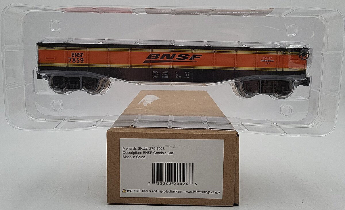 Menards 279-7026 O Gauge BNSF Gondola Car #7859 NIB