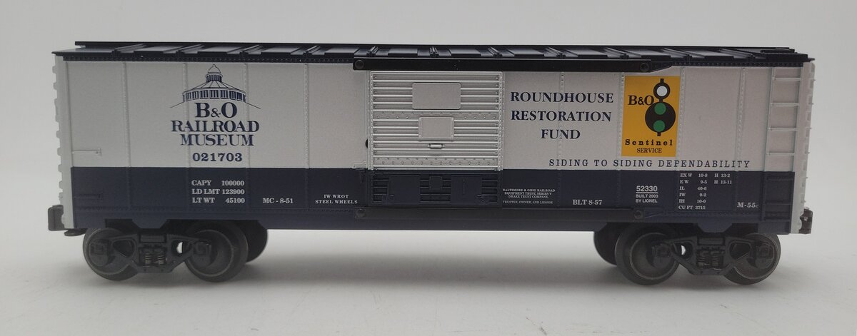 Lionel 6-52330 O Gauge Baltimore & Ohio Museum Fundraiser Boxcar #021703 LN/Box